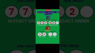 LOTTO RESULTS 3D LOTTO, EZ2 LOTTO, 5PM DRAW, AUGUST 21, 2026@LottoResultTV15K