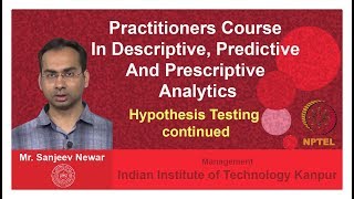 Lecture 18: Hypothesis Testing continued_Mr. Sanjeev Newar