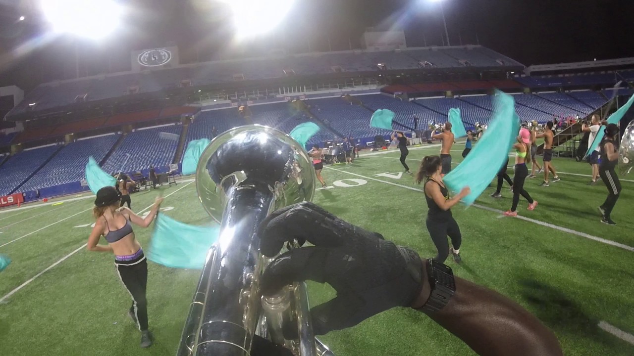 Bluecoats "jagged line" GoPro run 8/5/17  Baritone/Trombone Soloist