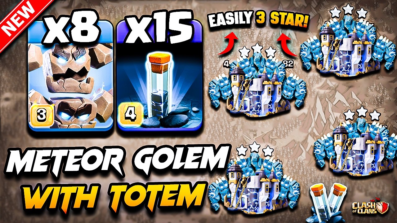TH18 METEOR GOLEM Attack With TOTEM 2026 | Best TH18 Attack Strategy With METEOR GOLEM Town Hall 18