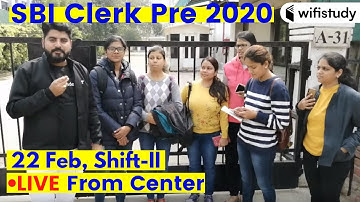 SBI Clerk Pre 2020 (22 Feb, Shift-II) | Exam Review | LIVE From Center | Team AVP