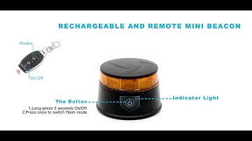 Agrieyes Remote Control Beacon Light, Rechargeable Wireless Flashing Lights