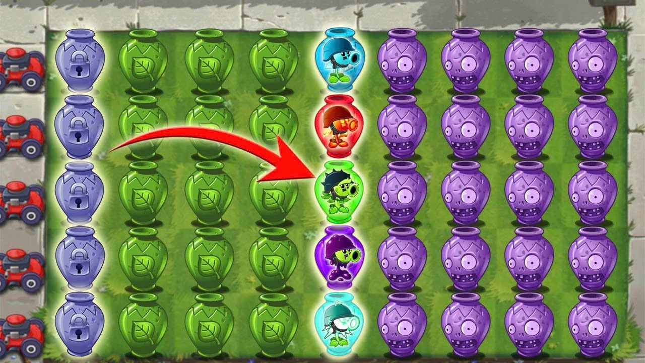 Pvz 2 Survival Vasebreaker - Mega gatling Pea & Other Pea Vs All ...