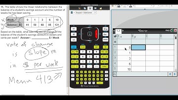 Finding the rate of change of a table of linear function using TI-Nspire