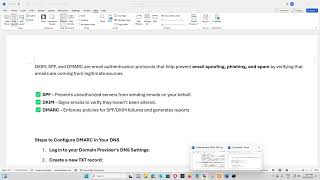 Office 365 how to setup SPF, DKIM and DMARC for mail communication