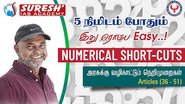 Indian Polity | DPSP | Articles | Numerical Shortcuts | Sugesh Samuel | Founder | Suresh IAS Academy