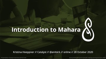 Introduction to Mahara, online, 28 October 2020