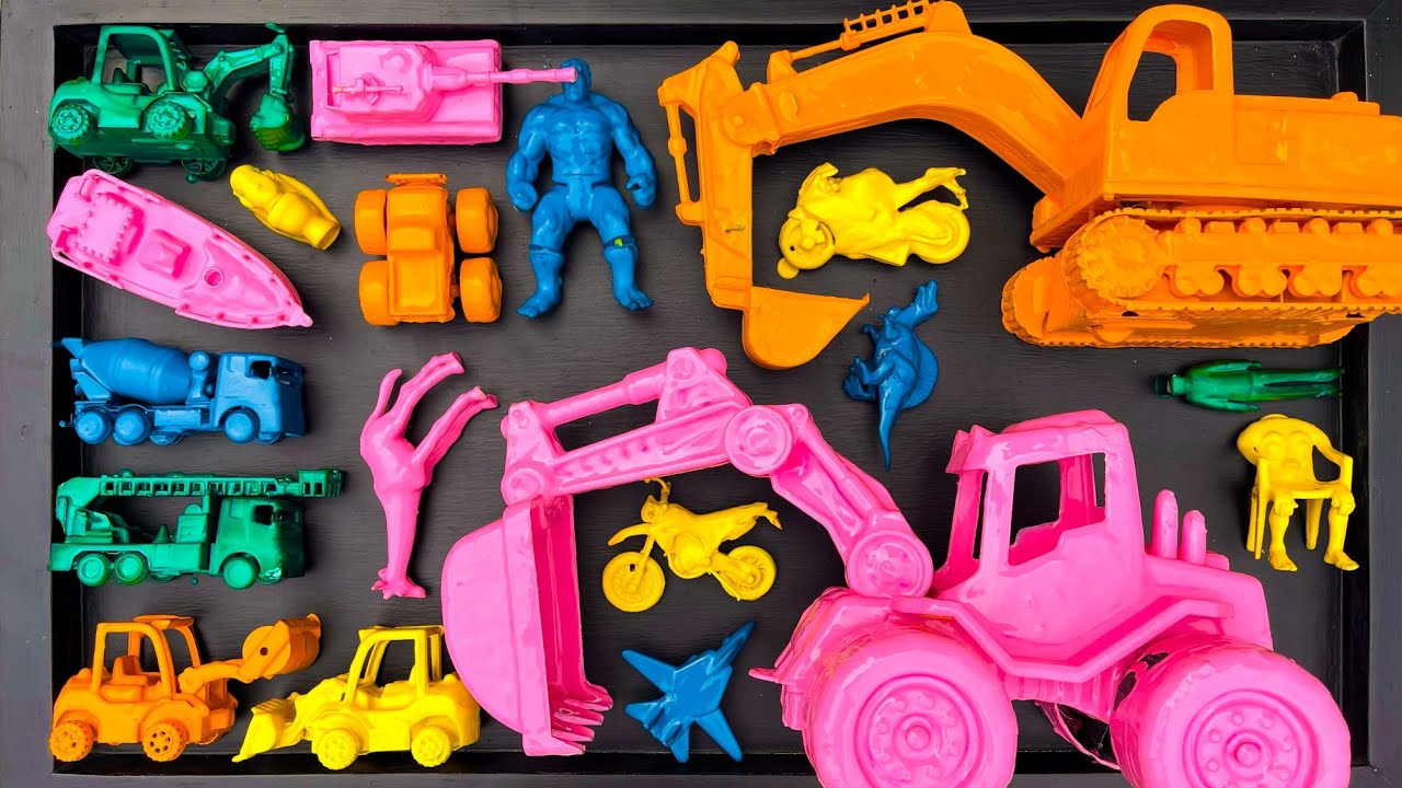 Membersihkan Mainan Mobilan, Mobil Balap, Truk Molen, Truk Monster, Truk Pasir, Excavator, Ambulan