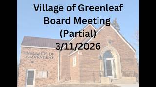 3 11 26 Village Board Partial only Resolution, Committee, Public Comment