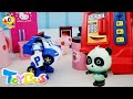 パトカーのガソリンが切れた!❤ガソリンスタンド屋さんごっこ❤トイバス(ToyBus) キッズ おもちゃアニメ