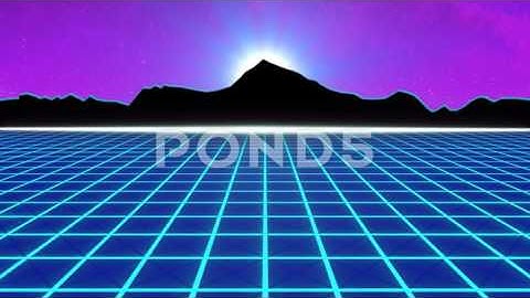 Retro Grid - Purple & Blue - 4K