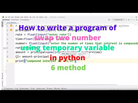 How to write  a program of swap two number using temporary variable  in python | 6 method