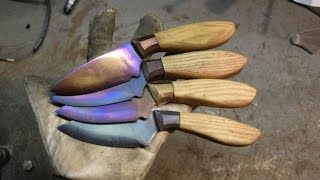 Knife Making 4x  Tempering Colors Experiment