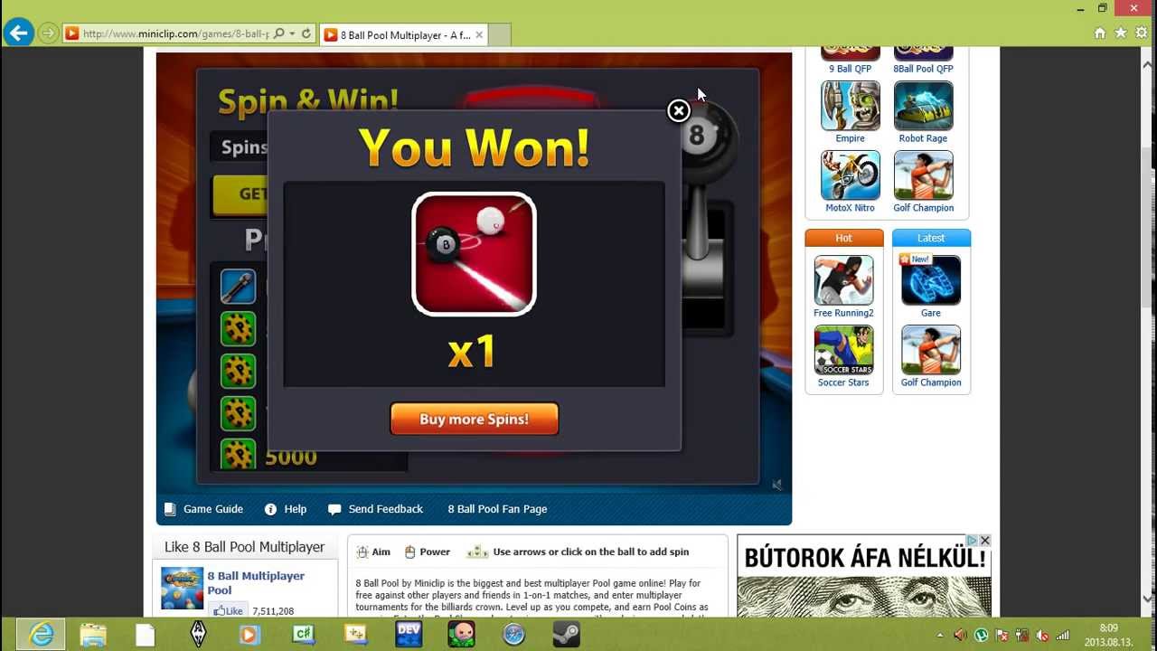 8 Ball Pool - how to hack spin