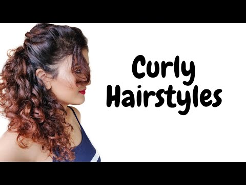 Indian Wedding Hairstyle for Medium Hair | Curly Hair Hairstyle - YouTube