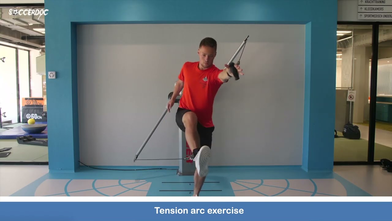 Tension arc exercise for football kick