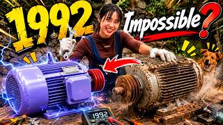 The 1992 Motor Revival: How a "Genius Girl" Restored a 30-Year-Old Engine#restoration #Motor
