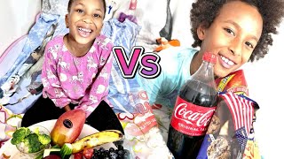 How To Eat Healthy Food Aisha Vs Samba Eating Healthy Food And Unhealthy Food