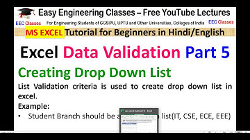 How to Create DropDown List in Excel | Excel Data Validation Part 5 | Excel Tips Tutorials & Tricks