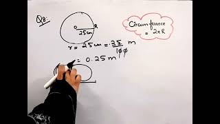 How much distance in metres ,a wheel of 25 cm radius will cover if it rotates 350 times I ‎