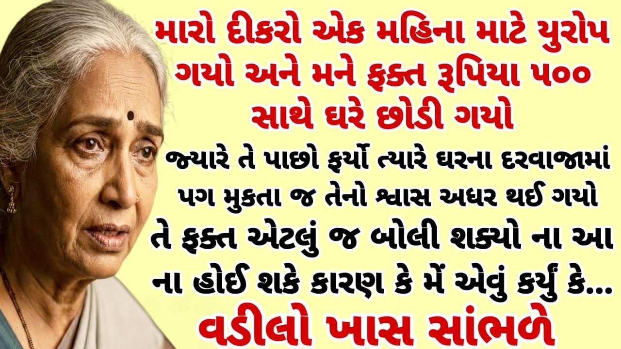 દીકરો યુરોપ ગયો ત્યારે મને રૂ.500 આપીને ગયો જ્યારે પાછો ફર્યો ત્યારે મેં એવું | heart touching story