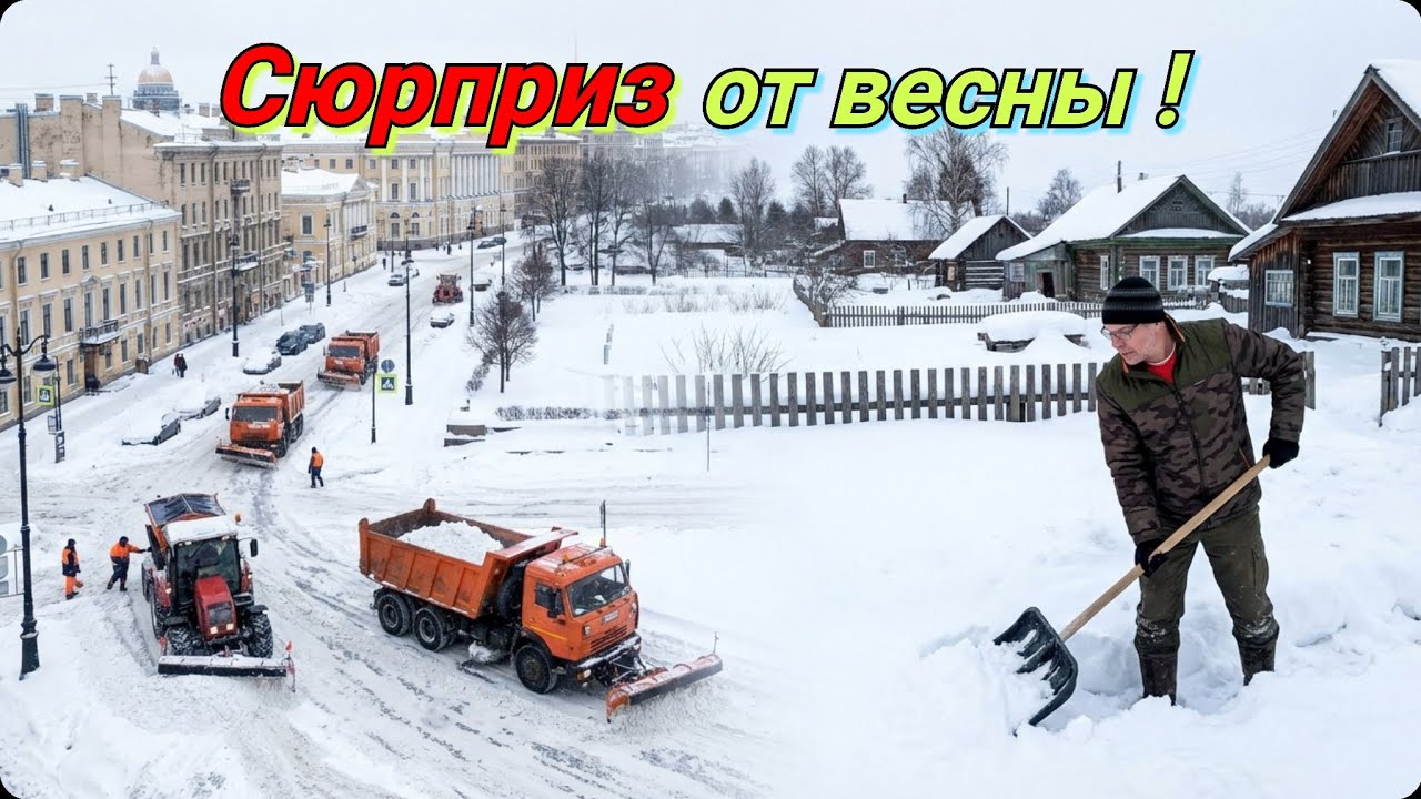 Деревенский фитнес. Весна пришла, зима не ушла.