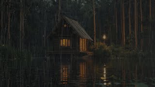 Sleep With The Sound Of Rain In A Small Wooden House By The Lake - The Lulling Sound Of Nature