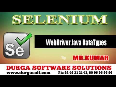 Selenium - WebDriver Java Data Types