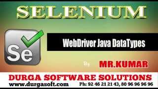 Celebrity Selenium - WebDriver Java Data Types Wealth