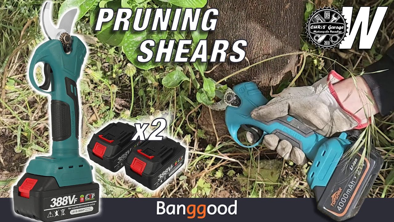 BANGGOOD VIOLEWORKS 21V Cordless Electric Scissors, Pruning Shears, CUTTING  TEST 