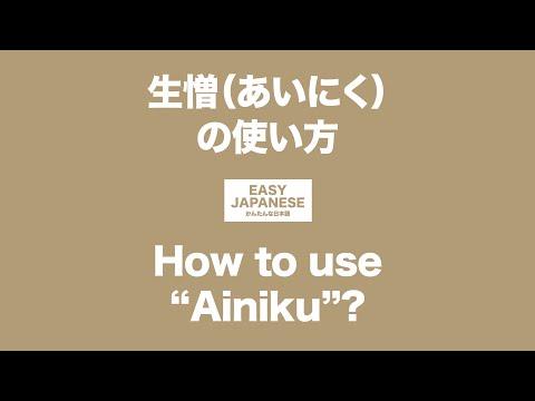 #066 How to use "Ainiku"?｜生憎（あいにく）の使い方 / EASY JAPANESE Japanese Podcast for beginners