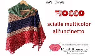 lilla's tutorials: scialle crochet Fiocco /in collaborazione con Filati Romance.com