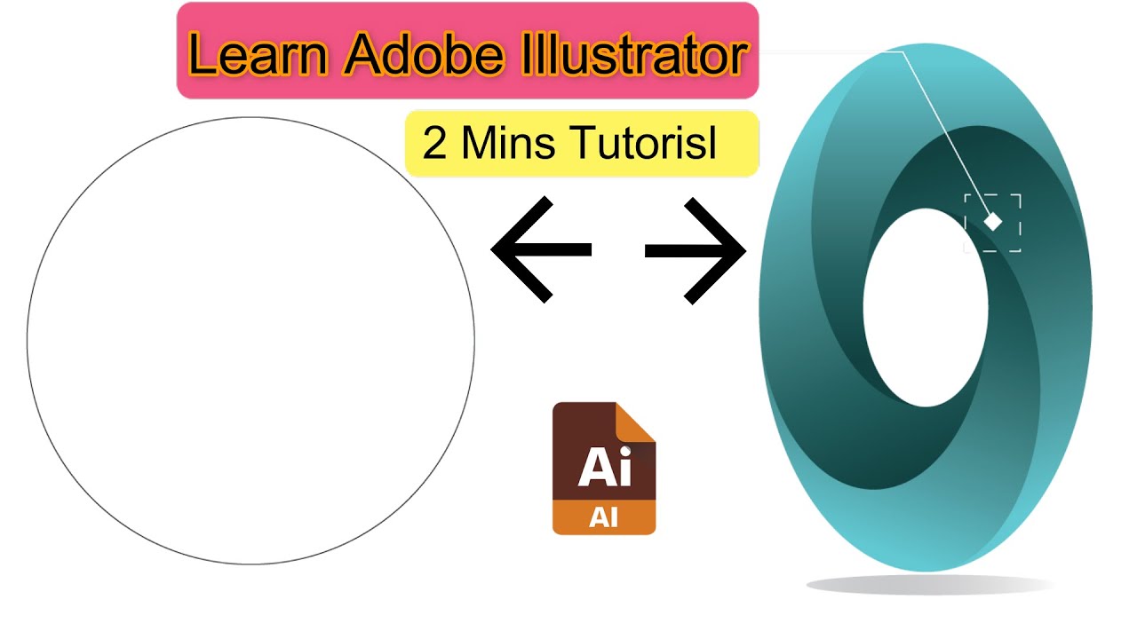 How to Create Gradient Logo Design in Adobe Illustrator CC 2023 |  Illustrator Tutorials 