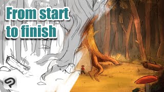 How to paint better forests | Digital art tutorial
