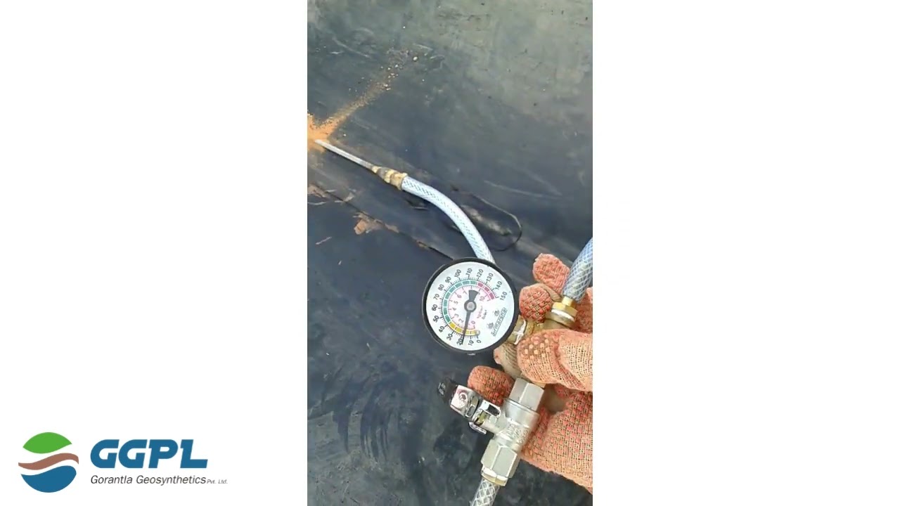 Air Pressure Test On Site HDPE Geomembrane Liner | Zambia | Africa Project