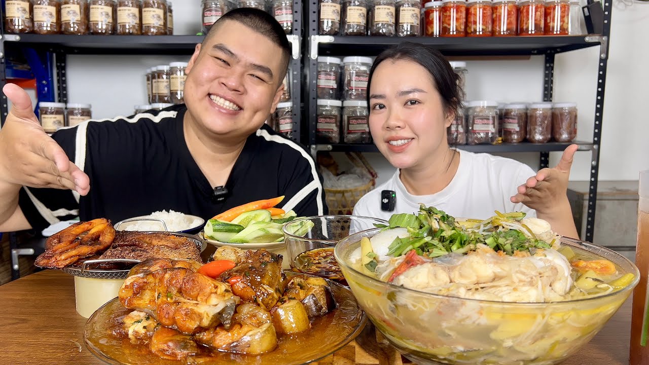 Mời Cả Nhà Ăn Cơm Với Cá Hú Kho Tộ Và Canh Chua Cá Hú Béo Tận Óc Cùng Vợ Chồng Mập Food Nhe