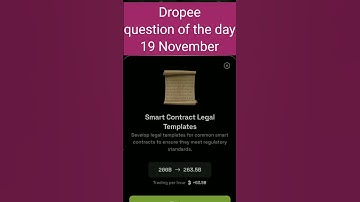 Dropee question of the day 19 November | Dropee question of the day@CryptoTechSunil
