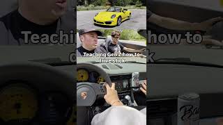Teaching @sawyercarr_ how to drive stick!