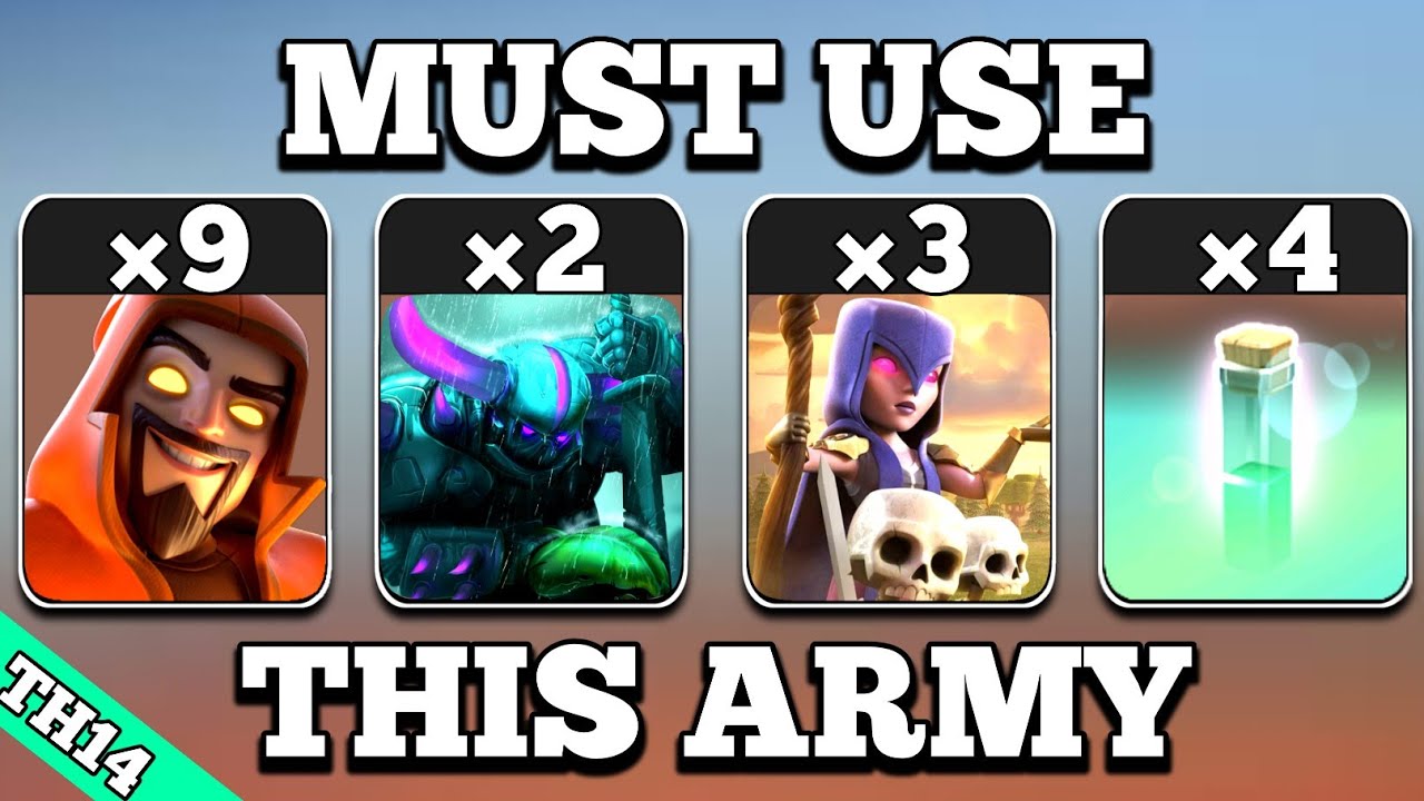 Th14 Super Wizard Pekka Witch Attack Strategy With Invisibility Spell !! New Th14 Attack Strategy