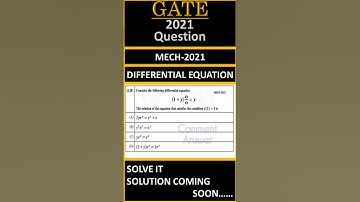 Gate 2021 differential equation question | Try to solve it | #enggmathematics#gate2021questions
