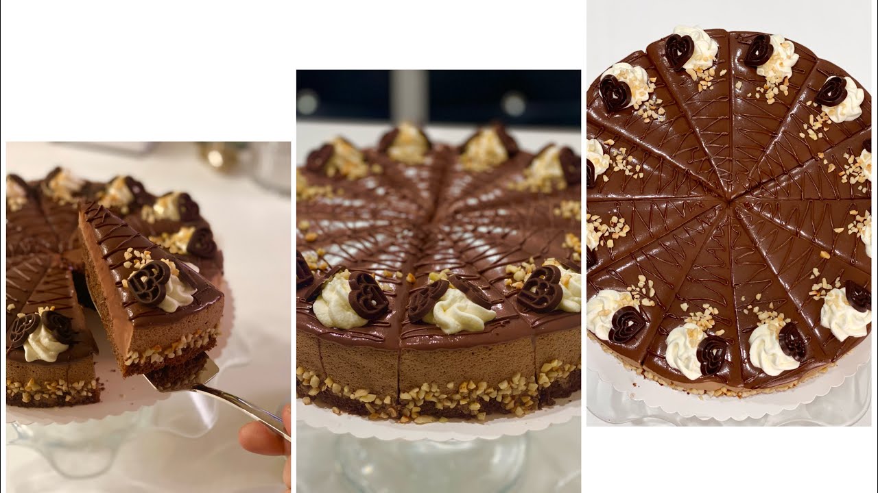 كيكة الكافيهات او الفادج كيك موس الشوكلاتة بدون بيض ولا خبز فى الفرن