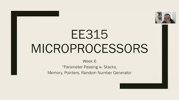 EE315 Microprocessors Week 06 (part I)