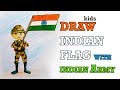 how to draw Indian Flag and Indian army for kids (Jai Hind)