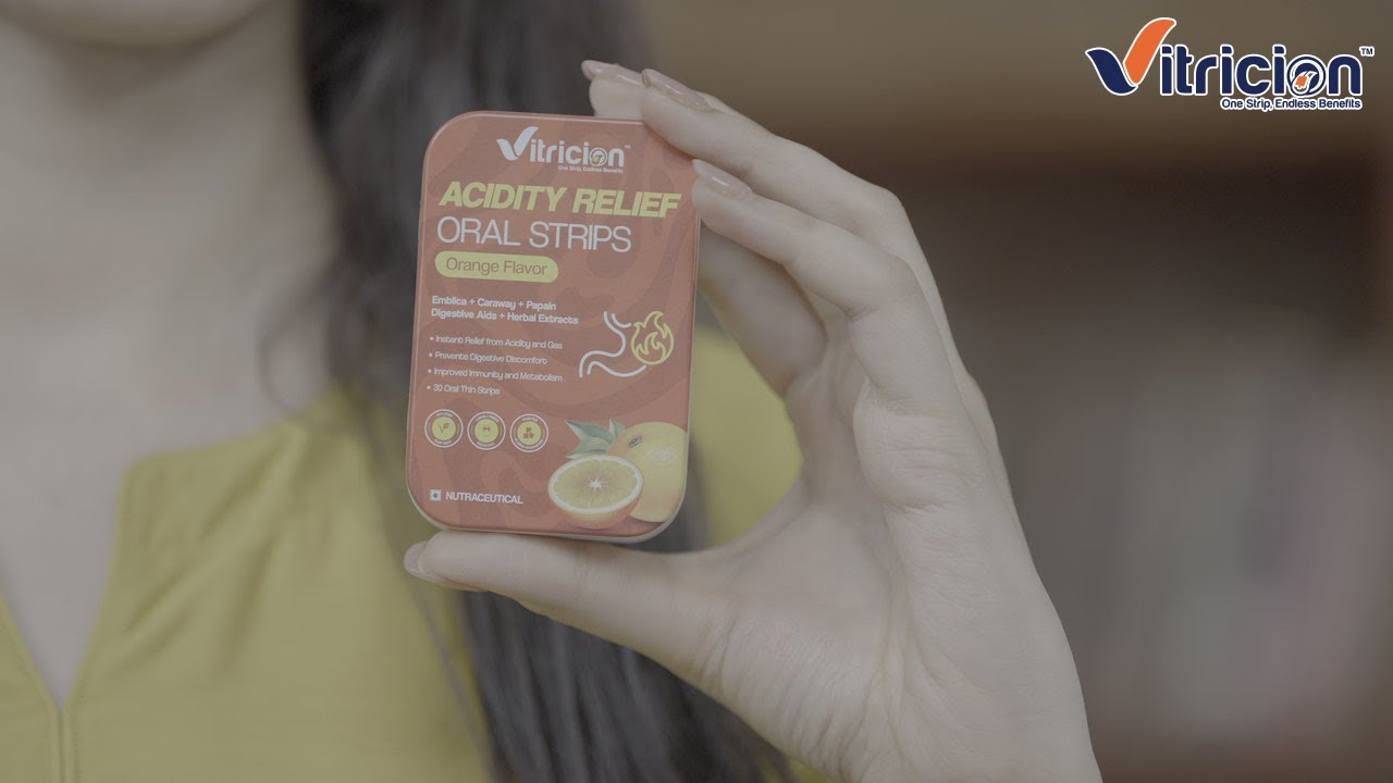 Vitricion Acidity Relief Oral Strips | Acidity Free Life | 3 Step Solution for Acidity