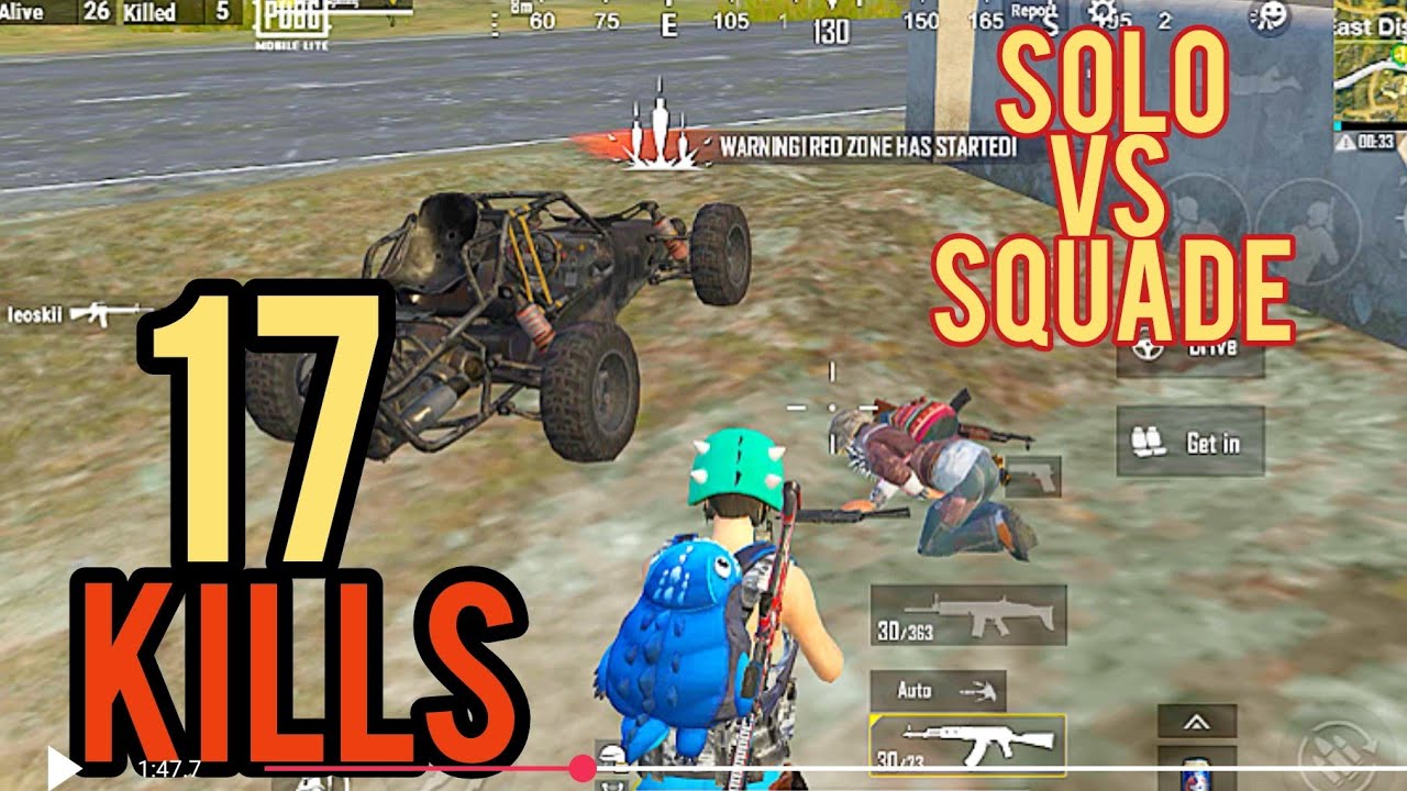 17 KILLS SOLO VS SQUADE GAMEPLAY | PUBG MOBILE LITE - YouTube