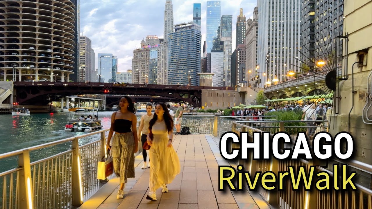 Chicago 😎 Hot Summer Evening In RiverWalk Walking Tour | July 24, 2025 | 4K Video