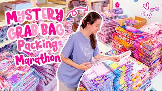 PACKING HUNDREDS OF MYSTERY GRAB BAGS! 🌸 Halloween Launch Studio Vlog 💕