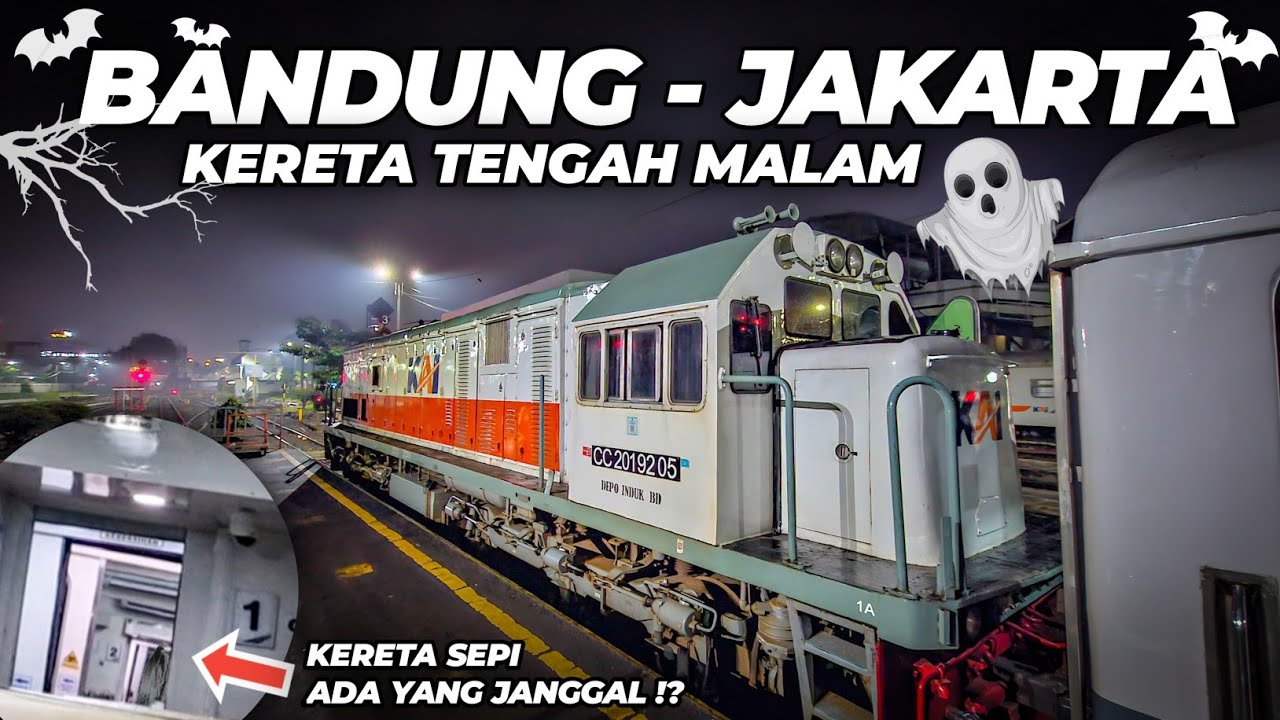HOROR MENCEKAM MELEWATI JALUR PEGUNUNGAN GELAP GULITA‼️Naik Kereta Tengah Malam Bandung - Jakarta