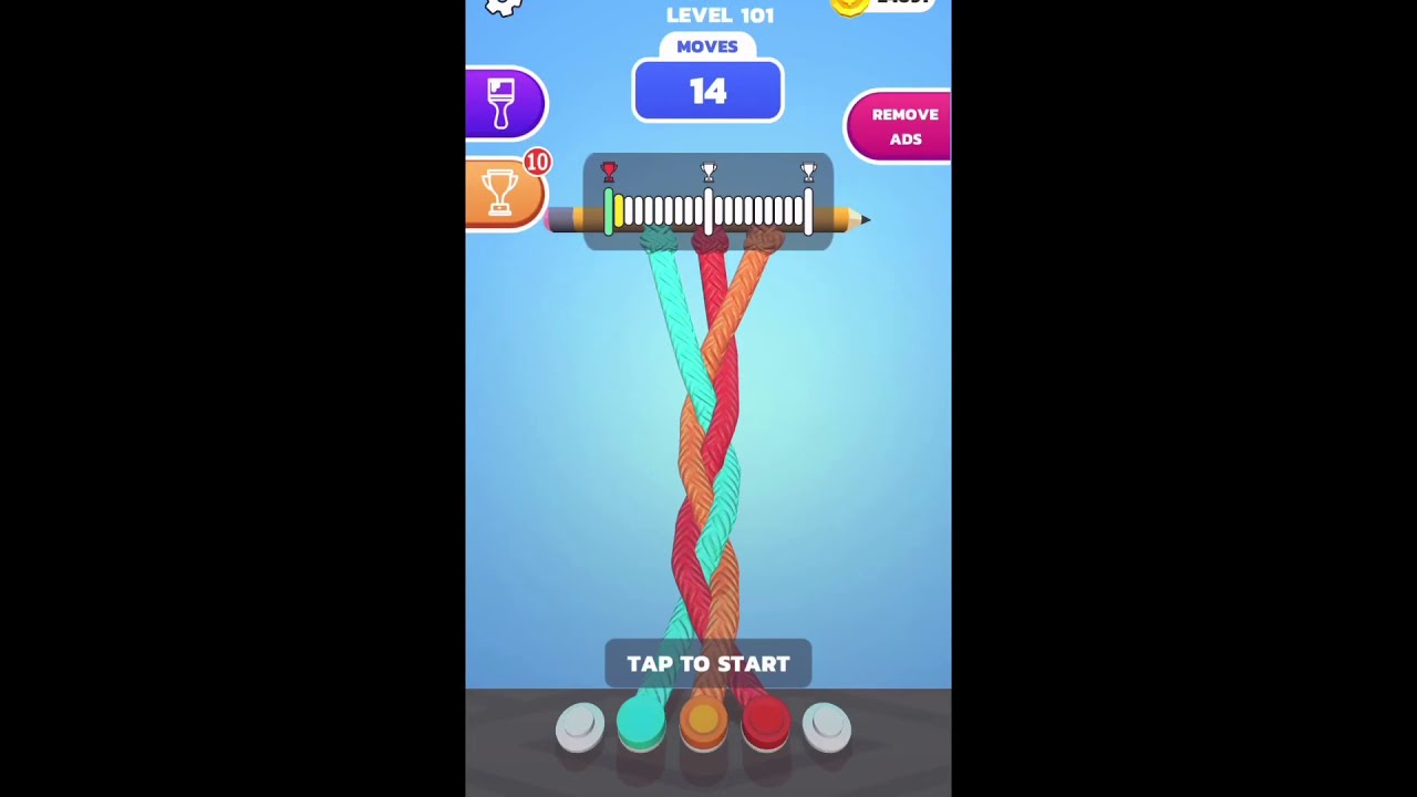 Tangle Master 3D Level 101 to 105 | Walkthrough Solution