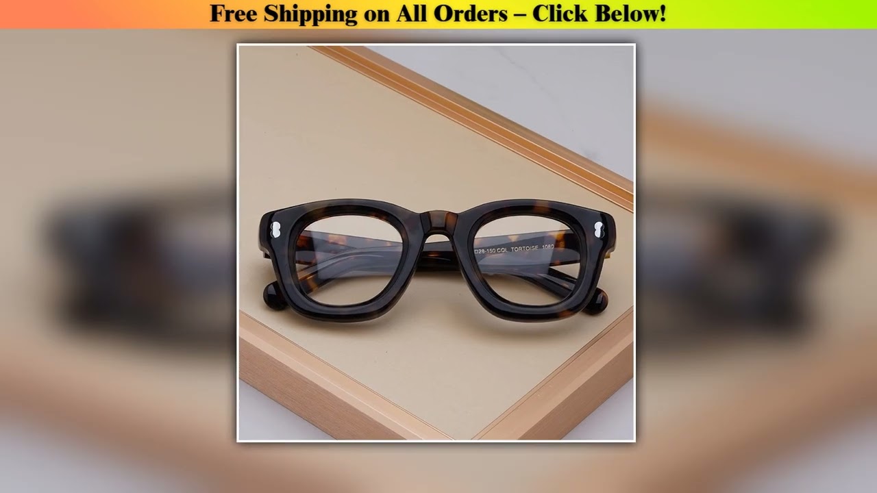Quality Vintage Thick Acetate Square Tortoise Glasses Frame Men Women Handmade Eyewear Designer